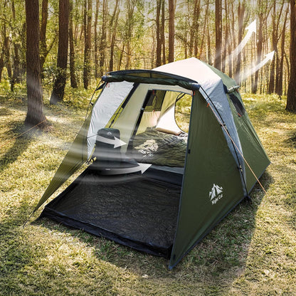 Night Cat Cabinetent met Vestibule: 4 personen duiken het Kamperen Tent Dubbele Lagen Gemakkelijke Snelle Waterdichte Installatie op