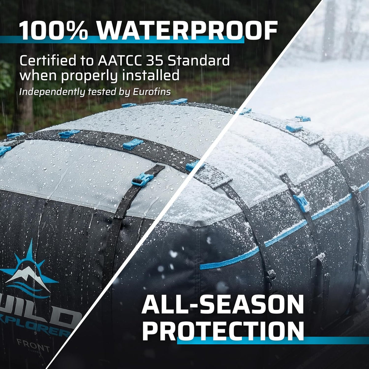 Car Rooftop Cargo Carrier Bag XL: 6 Koffer Universele Auto Top Carrier Zonder Dakdrager - Auto Topper Bagagedrager Waterdicht - Auto Daktas - Bagagerek SUV -6 Haken, Mat, Opslag Dak Cargo Bag