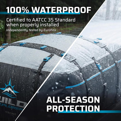 Car Rooftop Cargo Carrier Bag XL: 6 Koffer Universele Auto Top Carrier Zonder Dakdrager - Auto Topper Bagagedrager Waterdicht - Auto Daktas - Bagagerek SUV -6 Haken, Mat, Opslag Dak Cargo Bag