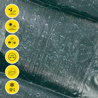 Bikain Waterdicht afdekzeil voor buiten, 8 x 12 m, 150 g/m², versterkt, scheurvaste ogen, zonnezeil, 100% waterdicht en 100% uv-bescherming, multifunctionele afdekking, 3-laags, kruislaminaat