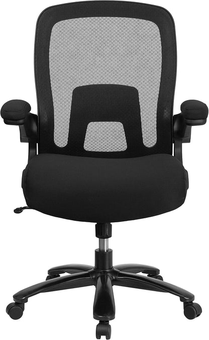 Flash Furniture Grote en hoge bureaustoel | Zwarte Mesh Executive Draaibare Bureaustoel met Lumbale en Rugsteun en Wielen