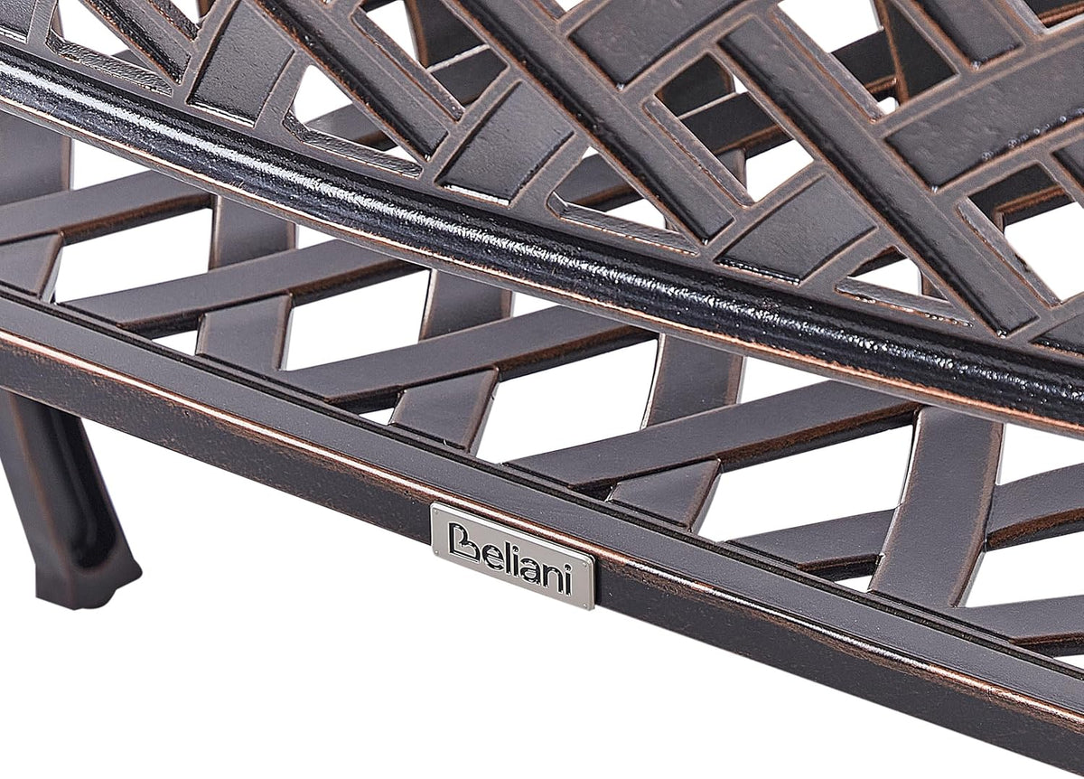 Vintage tuinbank bruin metaal 2-zits armleuningen Staggia - QUORE