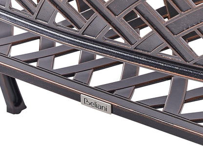Vintage tuinbank bruin metaal 2-zits armleuningen Staggia - QUORE