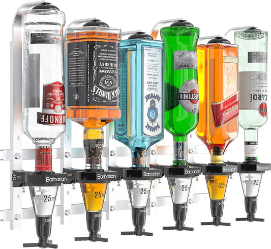 Barbarian 4/6 Bottle Optics for Spirits - Bar Butler 25ml Shot Meetbeugel Alcohol Wijn Ondersteboven Drink Dispenser Home bar Garage Man grot 6 Bottle