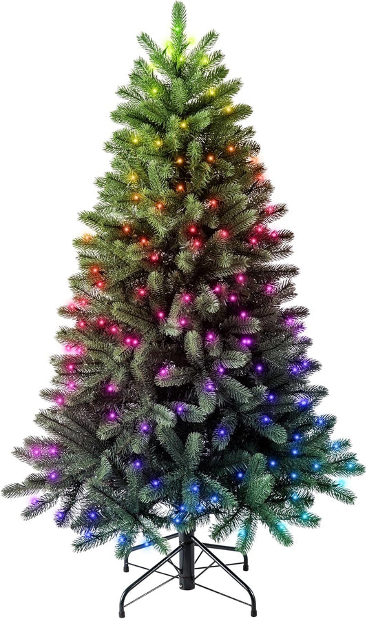 Twinkly Boom Verlicht 1.50m, Kunstkerstboom met LED Mappable, Kerstboom 270 LED RGB, Compatibel met Alexa en Google Home, App Gereguleerde Kerstdecoratie, Groen
