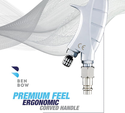 BenBow Verfpistool in koffer 1,4 + 1,8 mm, 2 sproeiers, PK60 HVLP professionele kwaliteit spuitfles met emmer 600 ml, zwaartekrachtpistool, oplosmiddelverf, basis en primer