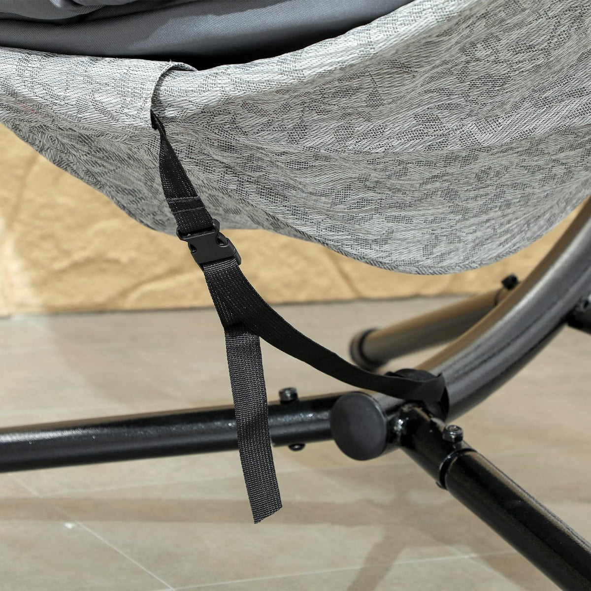Hangstoel – Schommelstoel – Hangmand – Tuinstoel – Relaxstoel – Grijs – 13 Cm Dik Kussen – Inklapbaar Frame
