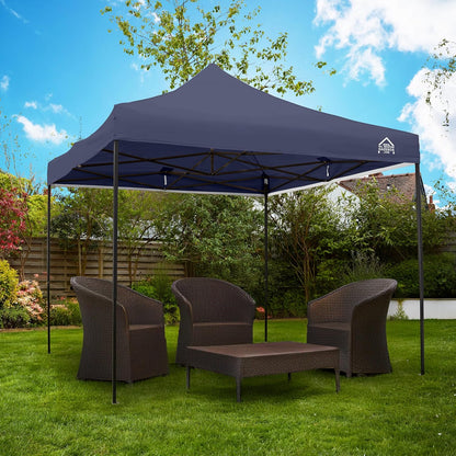 All Seasons Gazebos 3x3m Heavy Duty Fully Waterproof Pop Up Gazebo with Accessory Pack - Navy Blue