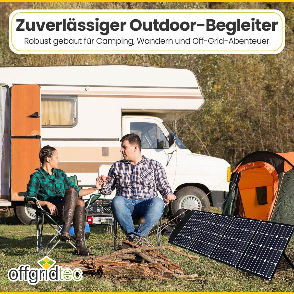 Offgridtec© FSP-2 180W Opvouwbaar zonnepaneel met Sunpower Back-Contact cellen zonder laadregelaar met praktische draaggreep en opbergruimte voor kabels. Voor camping, reizen, boot, caravan