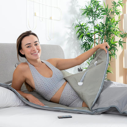 InnovaGoods Electric Blanket, Infrared Sauna Blanket, Thermal Blanket Suitable for Whole Body, Infrared Sauna Blanket Increases Removal of Fats and Toxins - QUORE
