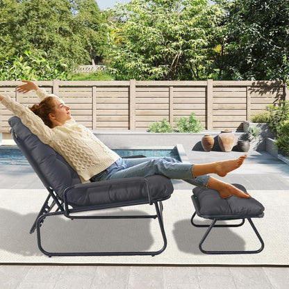 Relaxfauteuil – Relaxstoel – Tv-fauteuil – Verstelbare Zetel – Leunstoel Met Voetenbank – Verstelbare Rugleuning – Stevig Metalen Frame – Ruime Afmetingen 83x74x130 cm