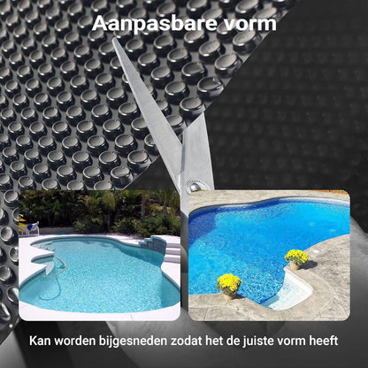 Wiltec solar zwembadfolie 5 m zwart 400µ, ronde zwembadafdekking voor bescherming van het zwembadwater, afdekzeil voor zwembaden, solarzeil voor poolverwarming
