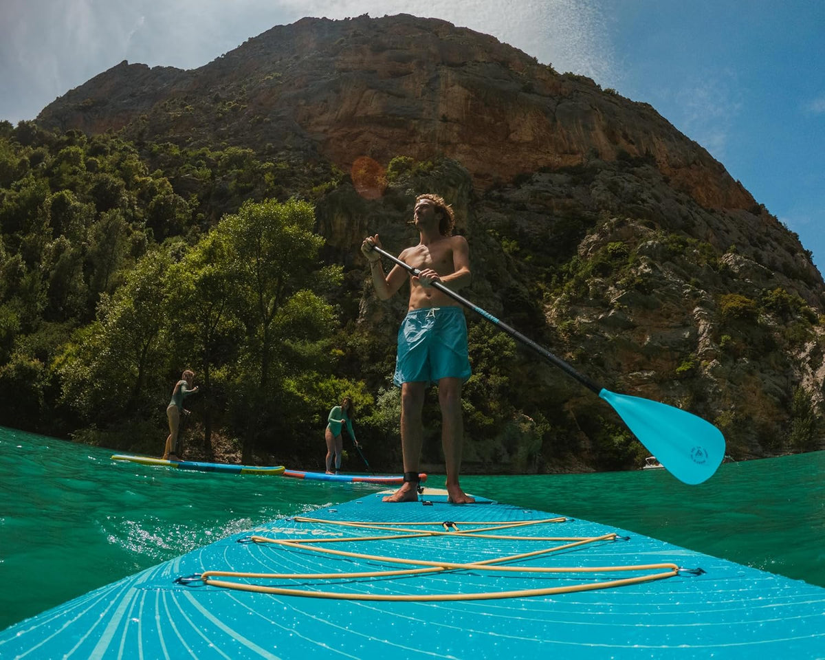 Wattsup - Sup Stand Up Paddle Opblaasbare Marlin 12'5-378x89x15cm Dropstitch - Compleet Pakket: peddel leash pomp draagtas - Tot 185kg -Blauw
