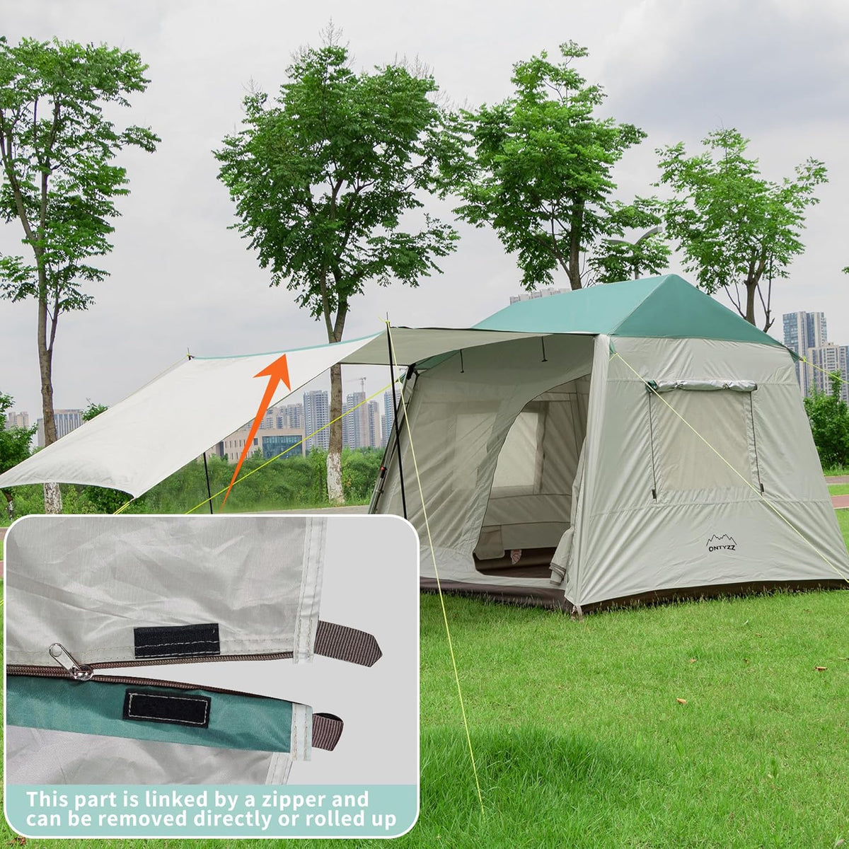 ONTYZZ Grote waterdichte tent, familietent voor kamperen, wandelen, outdoor picknick