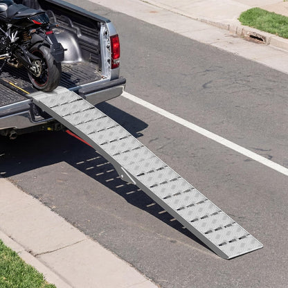 Wiltec Laadhelling inklapbaar - 2280 x 280 mm - max. draagkracht 680 kg - aluminium - met riem - voor motorfiets mountainbike quad - oprijplaat rail