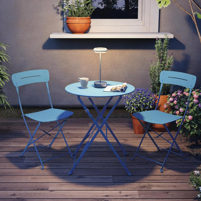Grand patio n Tuinmeubelset, outdoor bistrotafel en stoelen, set van 2, klein balkonmeubilair, weerbestendig, 3-delige vouwsets voor balkon, tuin, tuin