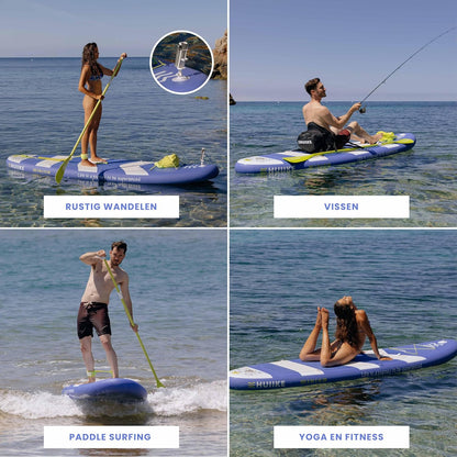 HUIIKE Stand Up Paddle Board met Accessoires, Peddel, Vinnen, Pomp. Opblaasbaar Supboard Uitstekende Stabiliteit en Weerstand. 305 x 84 x 15 cm, Maximaal Draagvermogen 130 kg