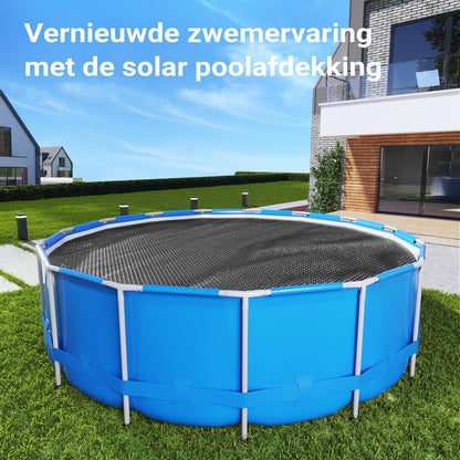 Wiltec solar zwembadfolie 5 m zwart 400µ, ronde zwembadafdekking voor bescherming van het zwembadwater, afdekzeil voor zwembaden, solarzeil voor poolverwarming