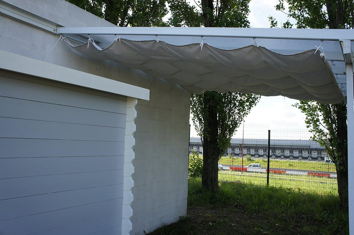 Chalet et Jardin - 12-806009 – overkapping voor terras, schuifspanning voor dak, katoen – ecru