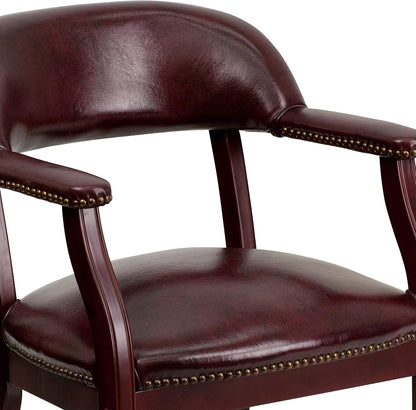 Flash Furniture Diamond Oxblood Luxe conferentiestoel van vinyl met accent nagelbekleding