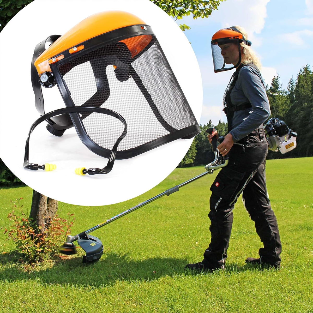 Wiltec 2-in-1 benzine grastrimmer bosmaaier tuingereedschap 1,9 kW gazontrimmer met toebehoren