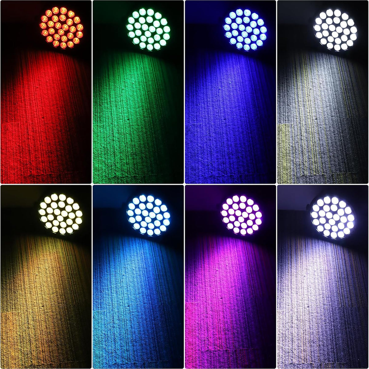 4 Pcs 216W LED Par Headlights, 27 x 8W RGBW LED Par Spotlight DMX Disco Light with Remote Control 6 Modes Effect Spot Party Light for DJ, Party, Show, Christmas, Halloween, Wedding - QUORE