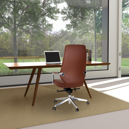 hjh OFFICE 600984 Elegante directiestoel Velvet kunstleer bruin bureaustoel met hoge rugleuning