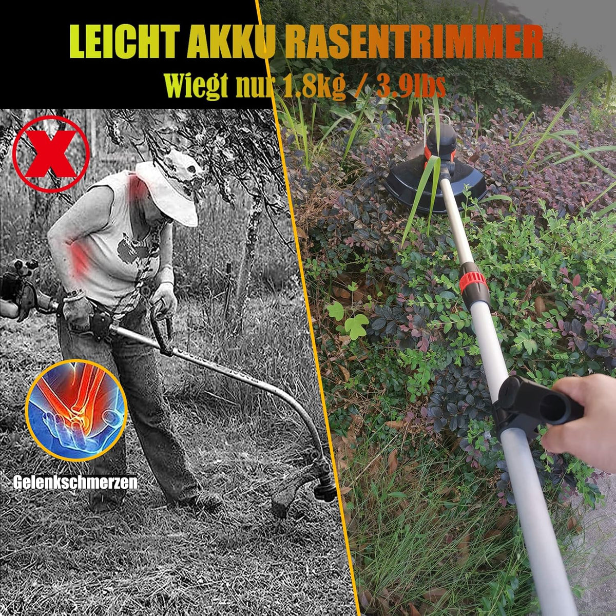 Grastrimmer – Bosmaaier – Snoerloze Trimmer – Accu Trimmer – Onkruidborstel – 4-in-1 Multitool – Borstelloze Motor – 2x 4.0Ah Accu – Telescopisch – 30 cm Maaibreedte