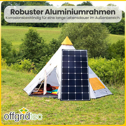 Offgridtec© SPR-Ultra 120W 12V hoog vermogen zonnepaneel (Back-Contact, zwart-frame)