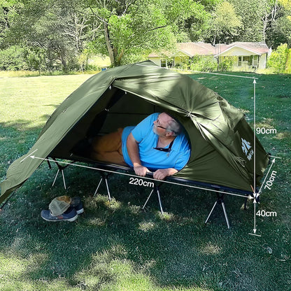 Night Cat Off Ground Tent: 1 Persoon Tent met Kampeerbed voor Vissen Wandelen Camping