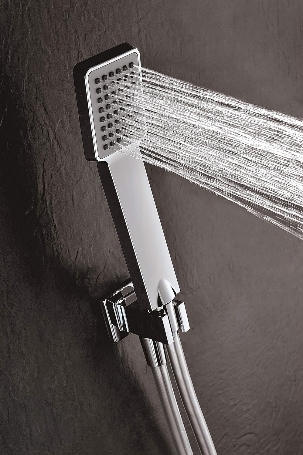 Douche Set – Regendouche – Handdouche – Kraan – Douchekraan – Vierkante Hoofddouche 25x25 cm – Verchroomd Messing – Instelbare Waterdruk 6 Bar