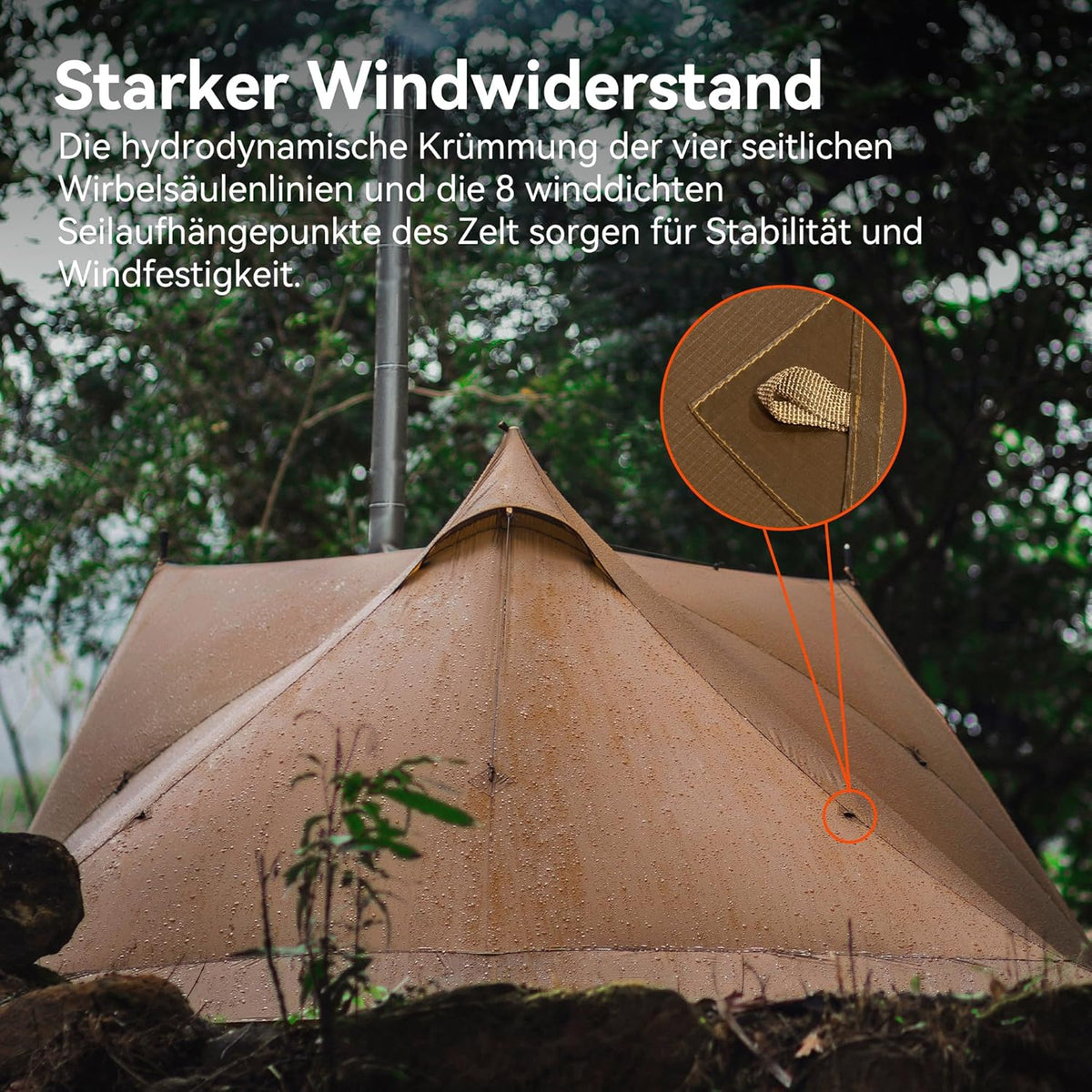Thous Winds Campingtent, outdoor tent voor 2 personen, waterdicht, 4 seizoenen, winddicht, ultralichte piramidetent voor solo-wandelaars, camping, outdoor, bergbeklimmen, snelle opbouw