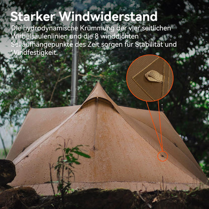 Thous Winds Campingtent, outdoor tent voor 2 personen, waterdicht, 4 seizoenen, winddicht, ultralichte piramidetent voor solo-wandelaars, camping, outdoor, bergbeklimmen, snelle opbouw