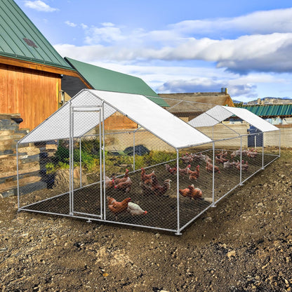 Freestanding Chicken coop Chicken coop Chicken enclosure 4m x 8m x 2m Free roof covers and feeding scoop - QUORE