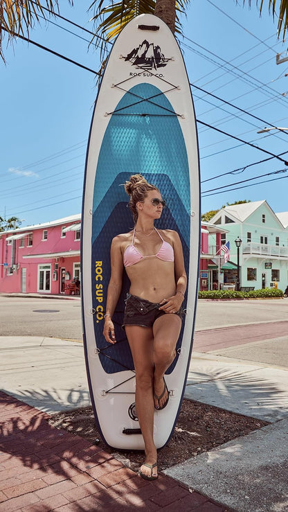 Roc Opblaasbaar Stand Up Paddle Board (6 inch dik) met premium SUP-accessoires Heavy Duty Comfort Rugzak Kajakbevestiging en meer | Wide Stance Non-Slip Deck