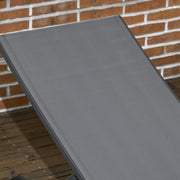 Ligstoel - Tuinligstoel - Set van 2 - Ligbed - met Wielen - Verstelbaar Rugleuning - Weerbestendig - voor Tuin - Zwembad - Strand - Aluminium - Textiel - 66 x 165 x 102 cm - Donkergrijs