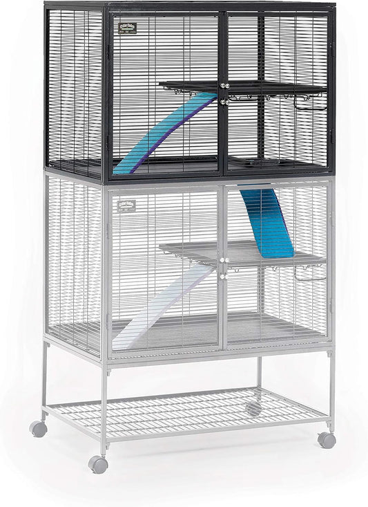 MidWest Deluxe Critter Nation Add-On Unit Kleine dierenkooi Compatibel met Critter Nation Modellen 161 & 162, Gemonteerde Afmetingen zijn 91,44L x63,5W x 63,5H Centimeter, Gray Quartz, Model 163