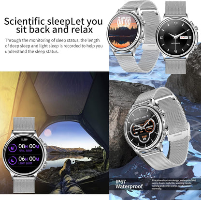 Smartwatch Dames met Bellen/Kiezen via Bluetooth, Smart Watch voor Dames, Slaapmonitor Menstruatie volgen, Calorie Stappenteller Stopwatch Smart Activity-Armband voor Android iOS (Zilver)