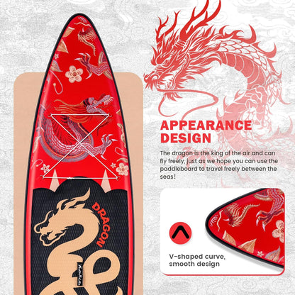 FEATH-R-LITE Opblaasbare Stand Up Paddling SUP Board met Verstelbare Paddel/Pomp/Rugzak/Lijn/Waterdichte Zak