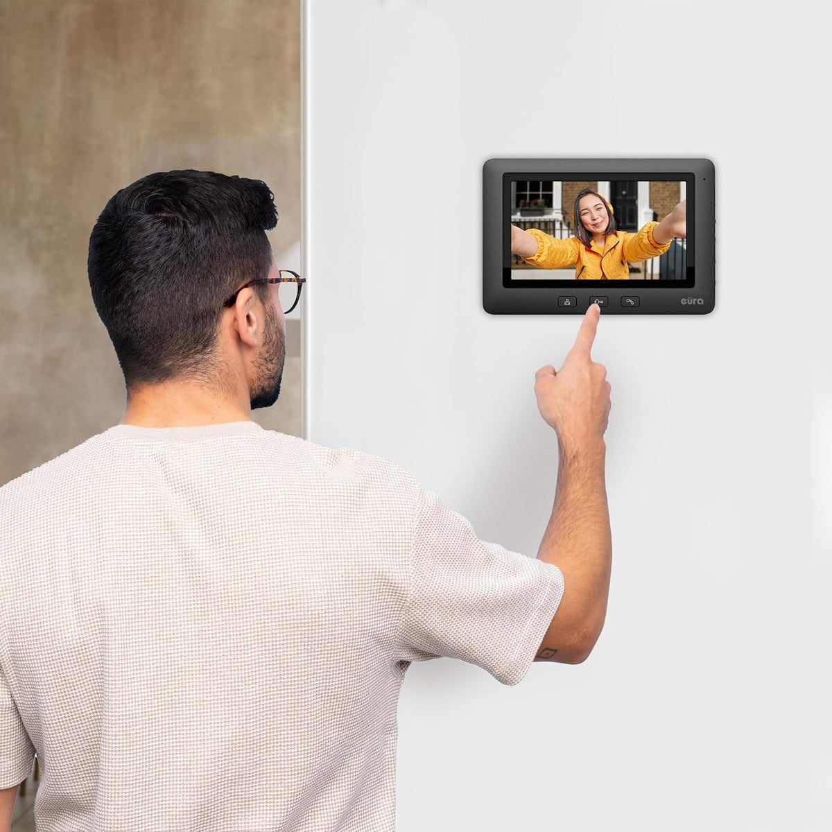 Eura VDP-45A3-TY Alpha+ TUYA WiFi Video deurintercomsysteem 4-draads 7 inch kleurenmonitor zwart