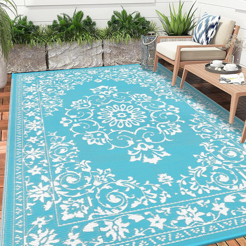 Buiten Vloerkleed - Buitenkleden - Buitentapijt - Opvouwbaar - UV-bestendig - Waterdicht - Omkeerbaar - Buitenmatten - voor Buiten - Balkon - Strand - Picknick -Terras - Rechthoekig - 240 x 300 cm - Grijs