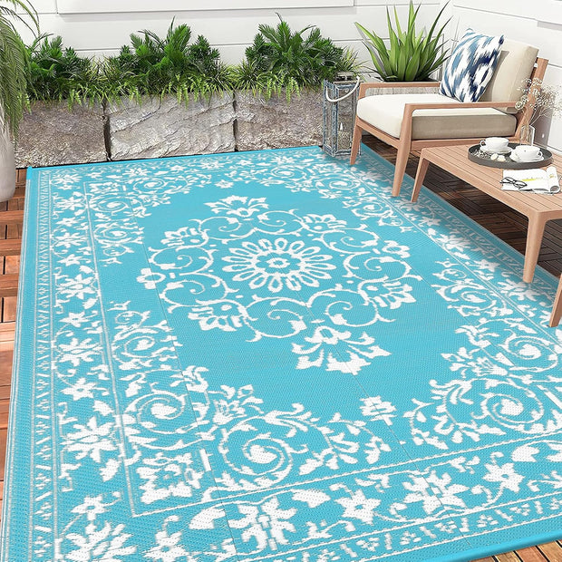 Buiten Vloerkleed - Buitenkleden - Buitentapijt - Opvouwbaar - UV-bestendig - Waterdicht - Omkeerbaar - Buitenmatten - voor Buiten - Balkon - Strand - Picknick -Terras - Rechthoekig - 240 x 300 cm - Grijs