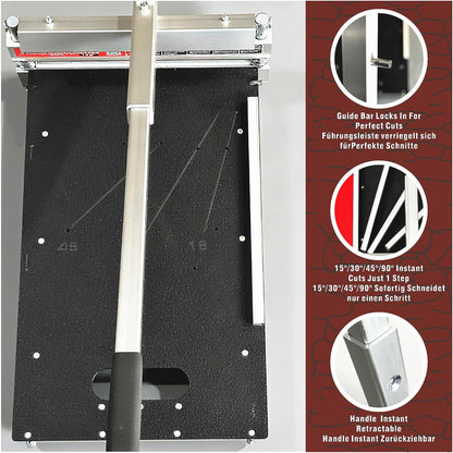 Laminaat- en Vinyl Planksnijder – Vloersnijder – Laminaatsnijder – Vinylsnijder – Handmatige Plankenknipper – 13 Inch Snijbreedte En 13 Mm Dikte, 15°/30°/45° Snijhoeken – Inclusief Vervangingsmes En 600 Grit Slijpsteen