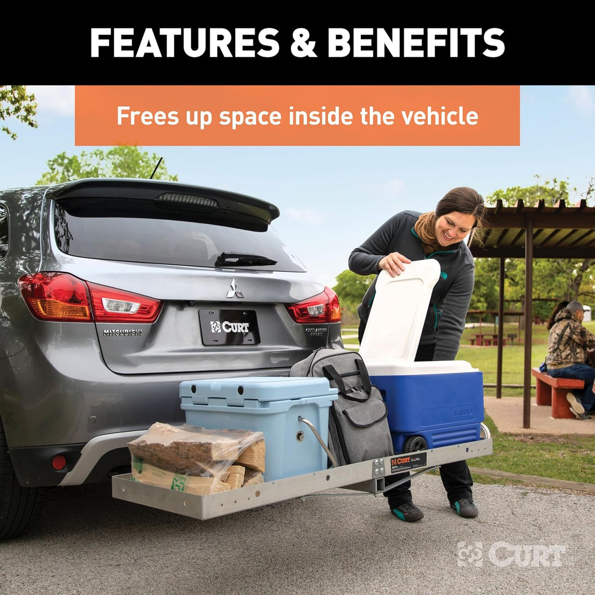 Curt 18100 Aluminium Cargo Carrier met Opvouwbare Schacht - 2 Stuk