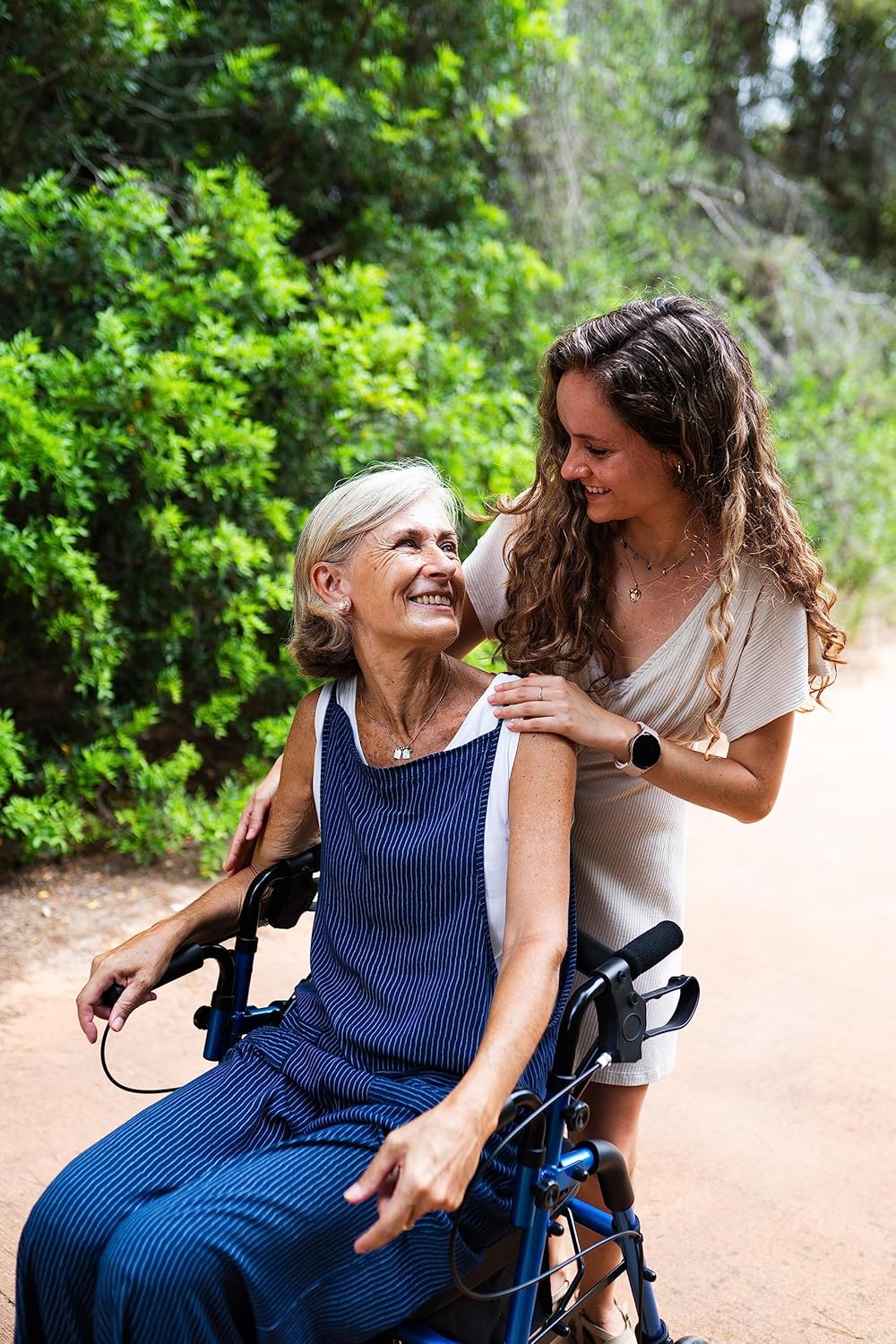 KMINA Rollator 4-wielen, opvouwbaar, licht, zitting, 2-in-1, verstelbaar, comfort, mobiliteit, blauw