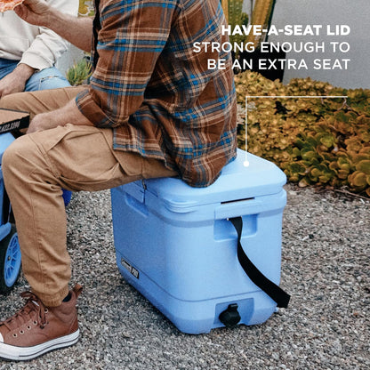 Coleman PRO Heavy-Duty geïsoleerde harde koeler met schouderriem | 24 L inhoud | Houdt ijs voor 3 dagen | Volledige schuimisolatie | Grote duurzame draagbare koelbox voor robuust buitengebruik en