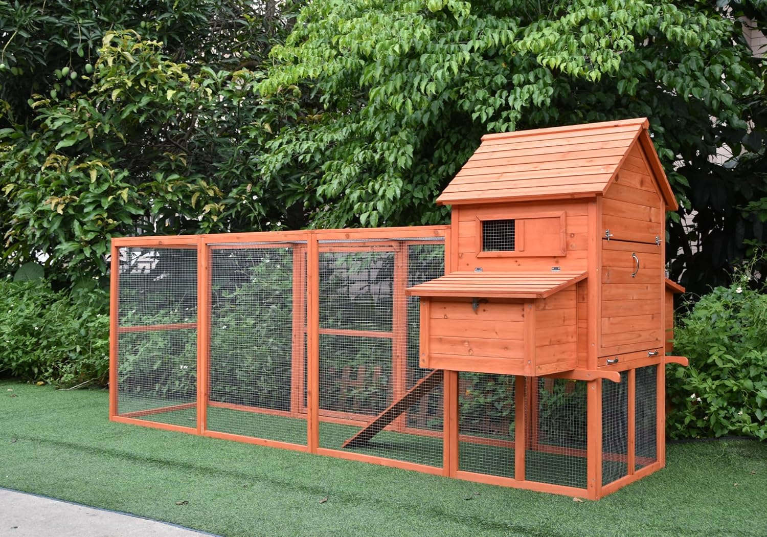 Wooden Chicken Coop with Run – Outdoor Animal House – 310x150x150cm - QUORE
