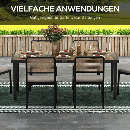 Tuintafel – Tuin Eettafel – Balkontafel – Picknicktafel – Buiten Tafel – Weerbestendig Kunststof Blad – Aluminium Frame 190x90 cm – 8 Persoons