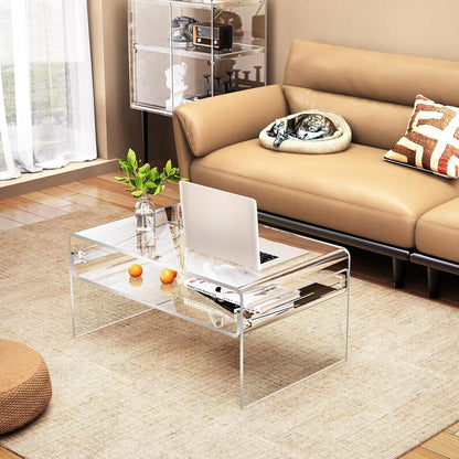 Acryl Salontafel, Transparant Helder Acryl Tafel (Transparant, 50 cm)