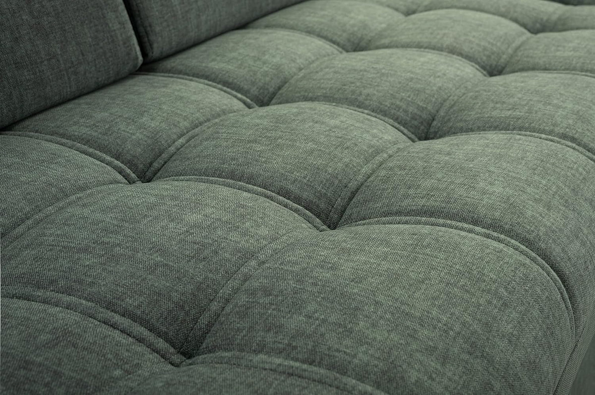 Corner Sofa with Sleeping Function and Practical Bed Drawer - Comfortable Sofa Bed L Shape 264x165cm with Movable Headrests, Folding Sofa Bianco Dark Green, Sofa Right - QUORE
